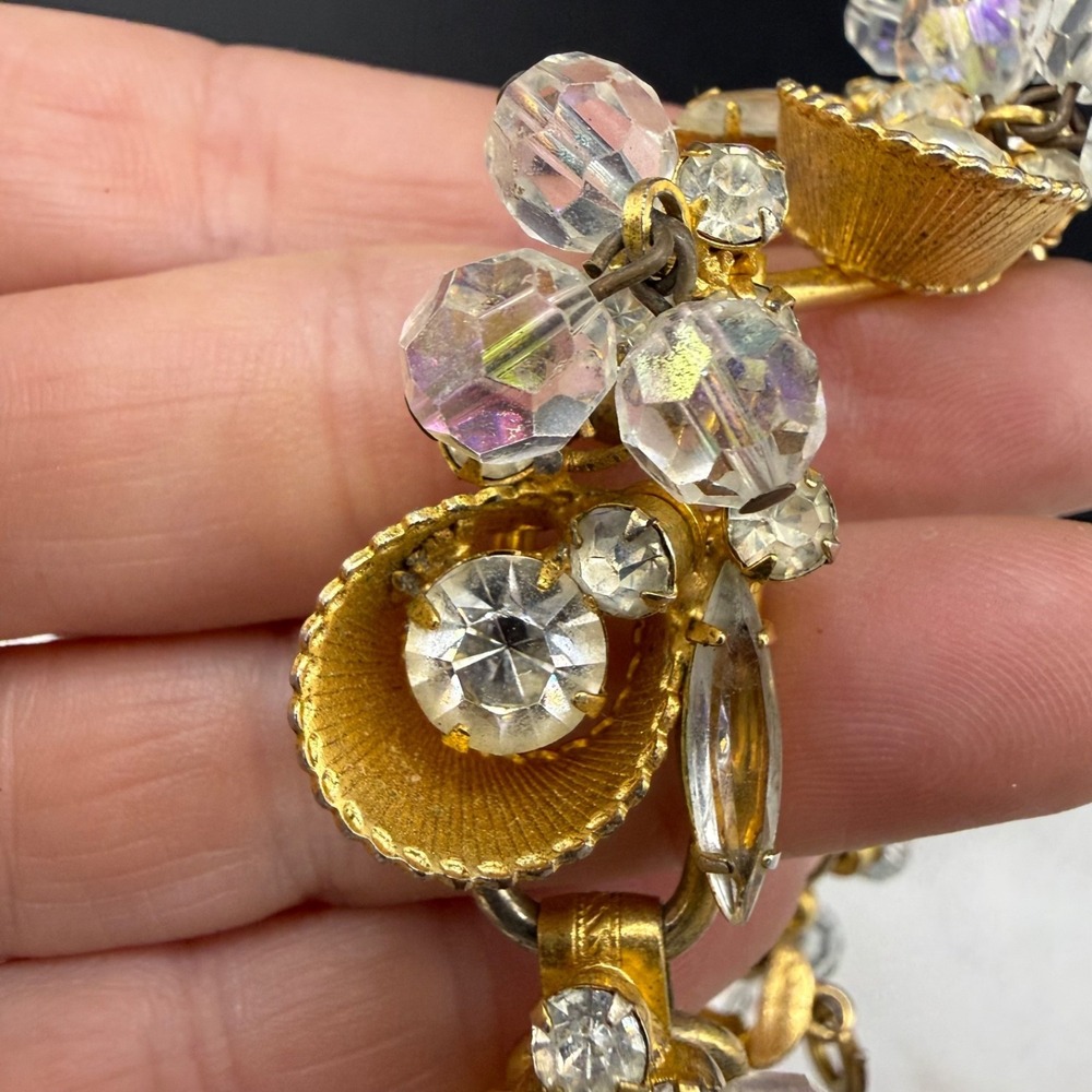 Vintage Juliana Rhinestone Bracelet Cha Cha Gold Tone 7" - Picture 3 of 11